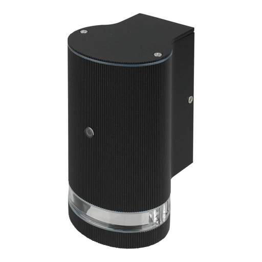 Forum Helix GU10 Down Wall Light with Photocell Black