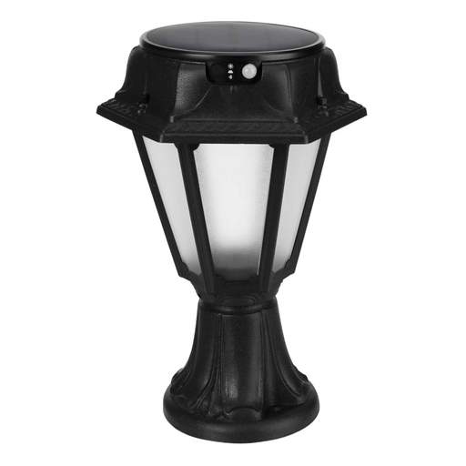 Fumagalli Rosetta MiniLot 280lm LED Colour Selectable Solar Pedestal Lantern Black