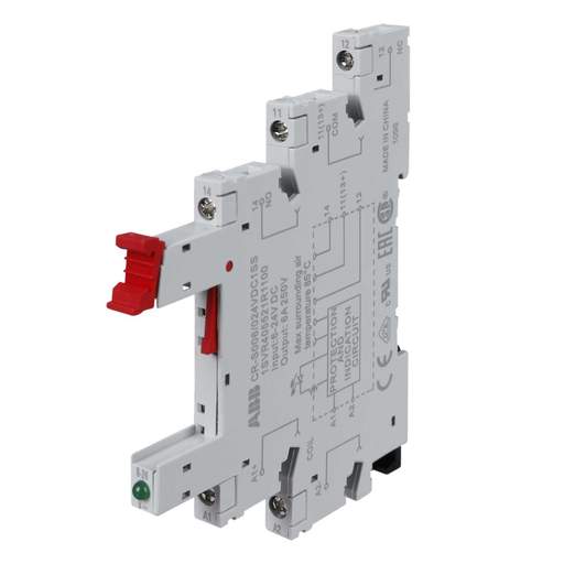 ABB CR-S006/024VDC1SS 6-24V DC, 250V AC DIN Rail Mount Relay Socket