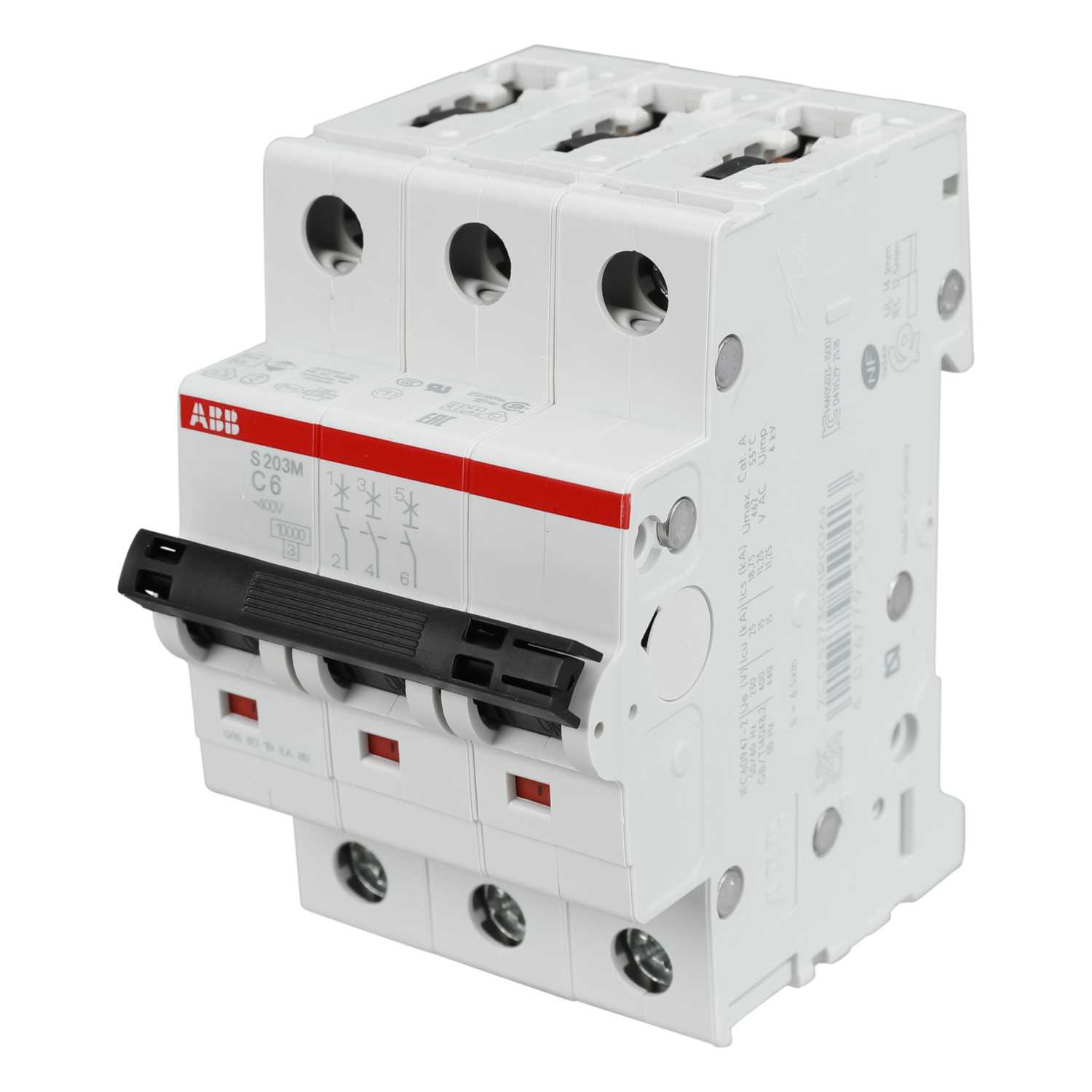 Disjoncteur Triphasé GET 6A Type C 3 Pôles - Référence 6C3M1, Neuf
