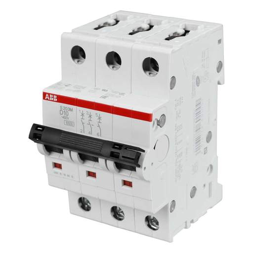 ABB 10A Triple Pole 10kA D Curve MCB