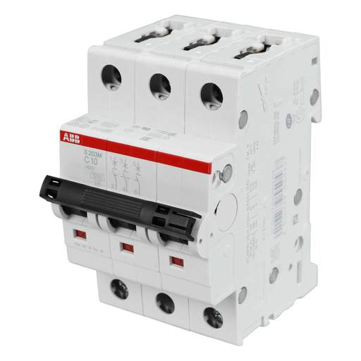 ABB 10A Triple Pole 10kA C Curve MCB