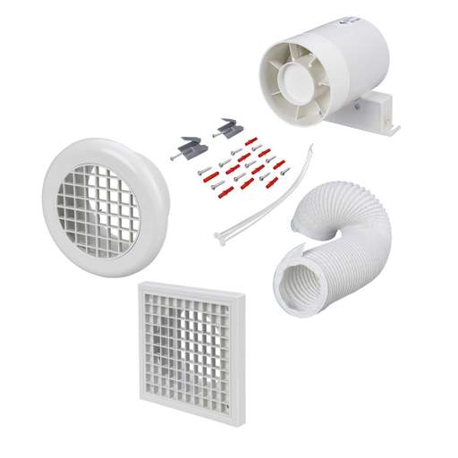 Addvent 100mm 4" Axial Standard In-Duct Fan Kit