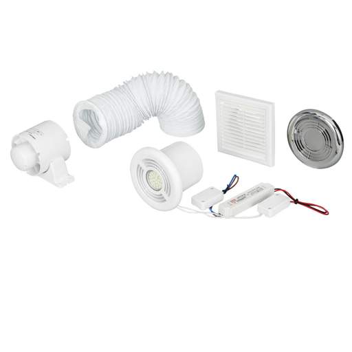 Airflow 100mm 4" Axial In-Duct Showerlight Fan Kit