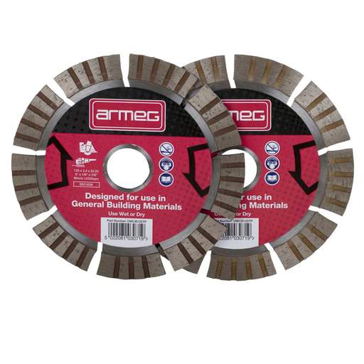 Armeg 125mm x 22.2mm Diamond Chasing Blades (Twin Pack)