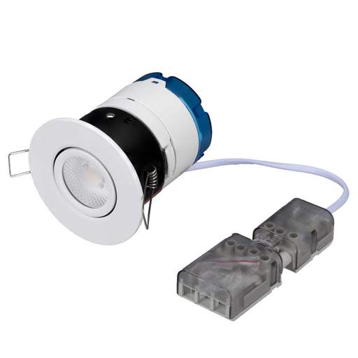Aurora Lighting mPro™ 6W LED Fire Rated Dimmable IP65 Adjustable Downlight Matt White 3000K