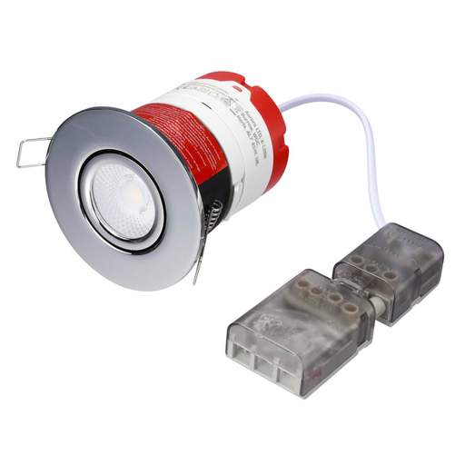 Aurora Lighting mPro™ 6W LED Fire Rated Dimmable IP65 Adjustable Downlight Chrome 4000K