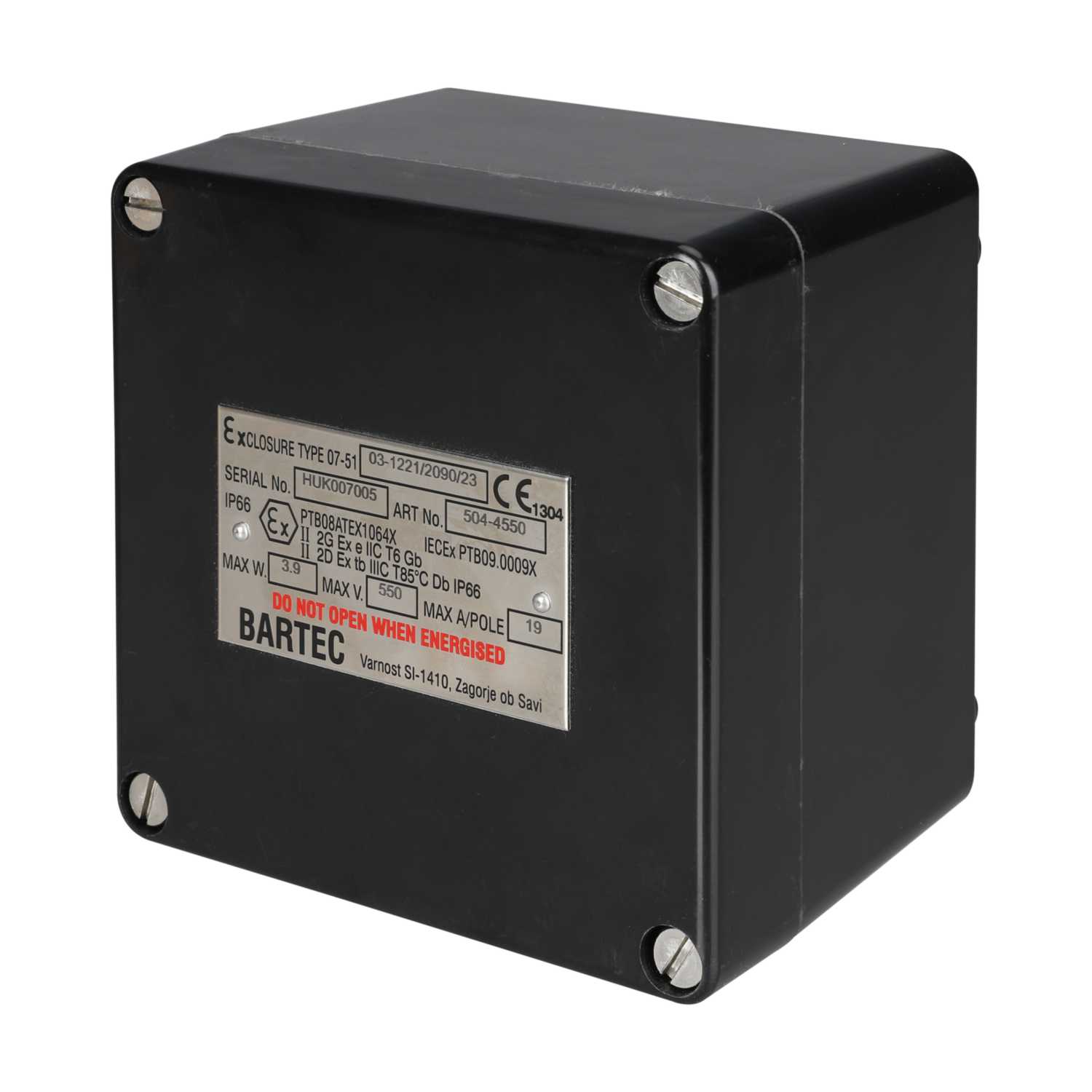 Bartec Zone 1 Ex Junction Box with 8 SAK4 Terminals (235471) CEF