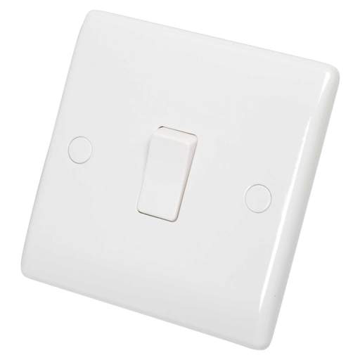 BG Nexus 10A 1 Gang 1 Way Light Switch White
