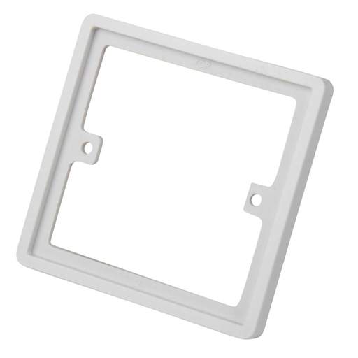 BG 1 Gang Square Spacer 10mm White Plate