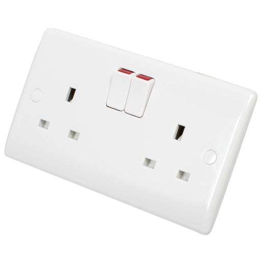 BG Nexus 13A 2 Gang Switched Socket White