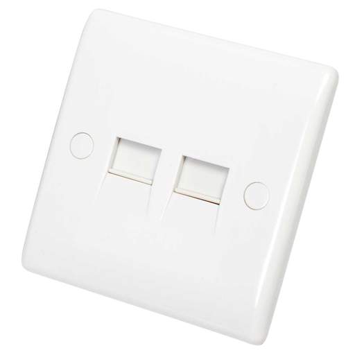 BG Nexus 2 Gang Master Telephone Socket White