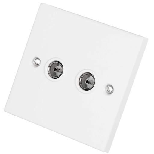 BG 900 Series 1 Gang Twin Coaxial Socket White