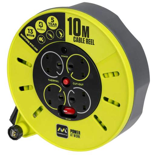 Masterplug 10m 13A 4 Socket Cassette Reel
