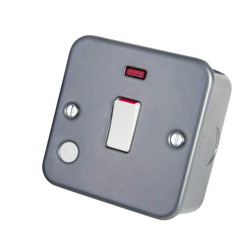 BG 20A DP Switch with Neon and Flex Outlet Metal Clad