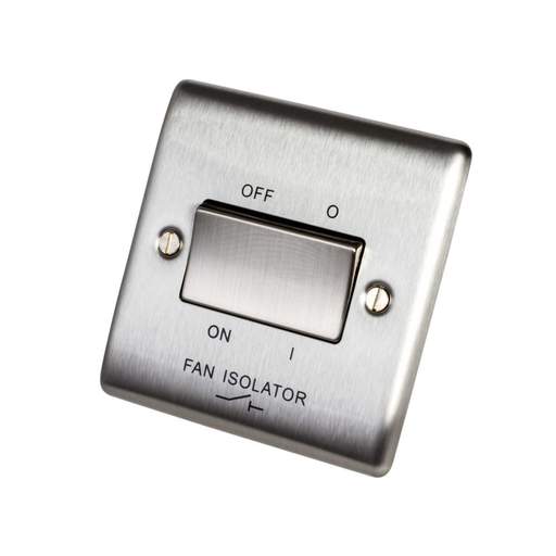 BG 10A Triple Pole Fan Isolator Brushed Steel