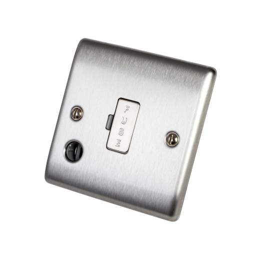 BG 13A Unswitched Fused Spur with Flex Outlet Brushed Steel
