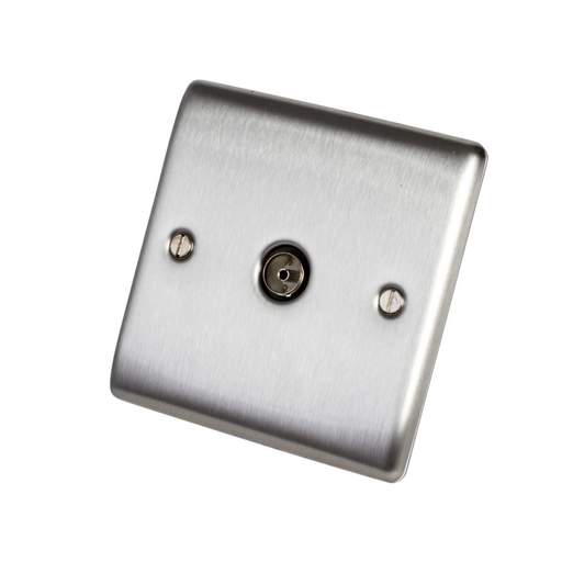 BG 1 Gang Coaxial Socket Brushed Steel