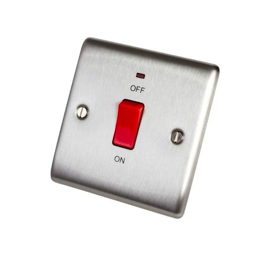 BG 45A DP 1 Gang Switch with Neon Brushed Steel