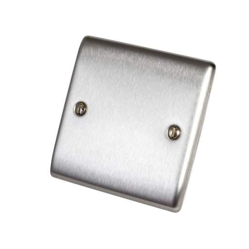 BG 1 Gang Blank Plate Brushed Steel