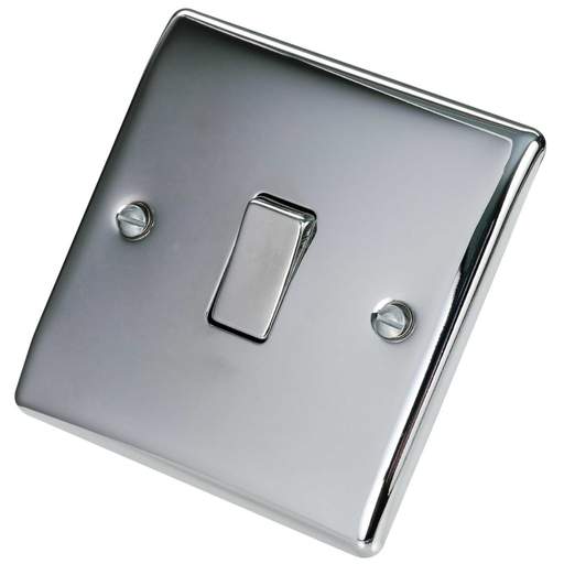 BG 10A 1 Gang 2 Way Light Switch Polished Chrome