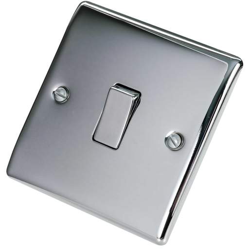 BG 10A 1 Gang Intermediate Light Switch Polished Chrome