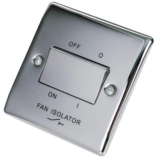 BG 10A Triple Pole Fan Isolator Switch Polished Chrome