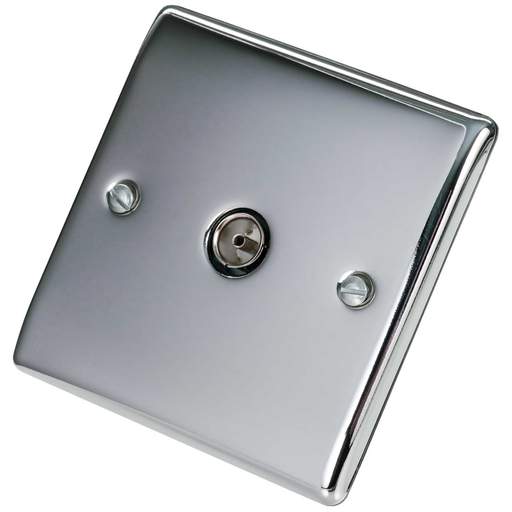 BG 1 Gang Coaxial Socket Polished Chrome