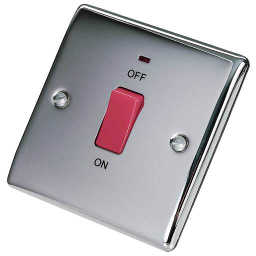 BG 45A DP 1 Gang Switch with Neon Polished Chrome