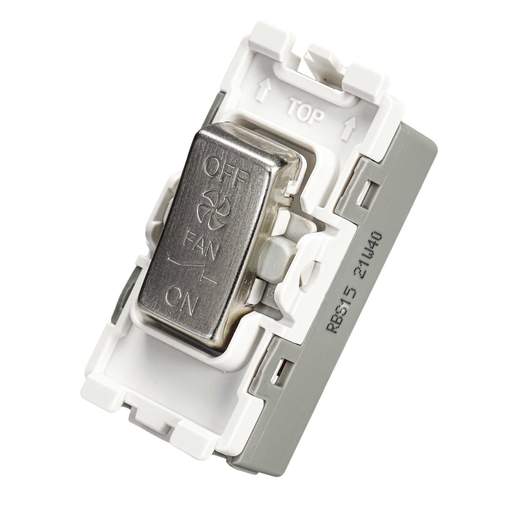 BG 10A Triple Pole Fan Isolator Grid Switch Brushed Steel