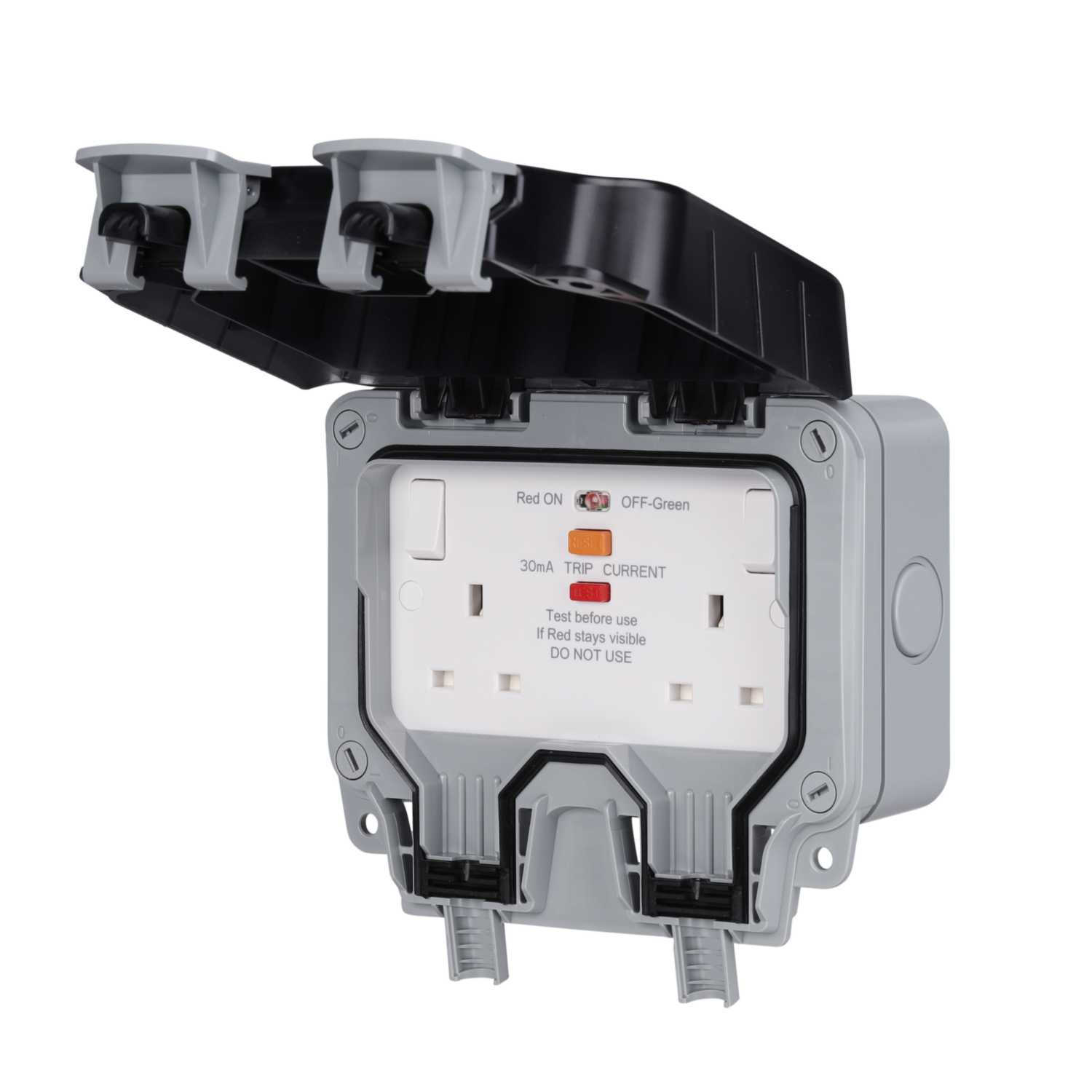 BG 13A 2 Gang Type A RCD Switched Socket Weatherproof IP66 WP22ARCD CEF