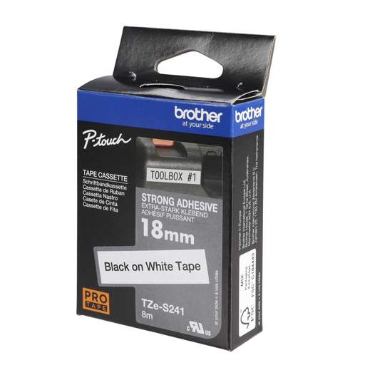 Brother 18mm Black On White Pro Tape