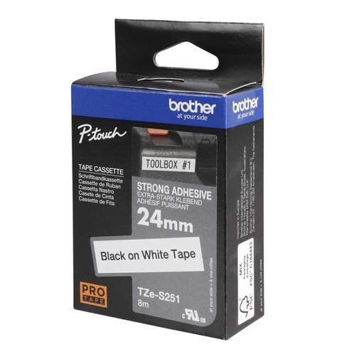 Brother 24mm Black On White Pro Tape