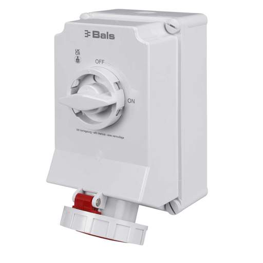 Ceenorm 63A 3P+N+E 415V Switched Interlocked Socket IP67