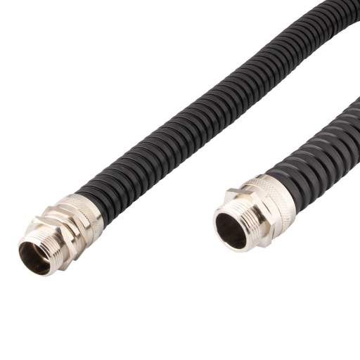Fabricated Solutions 25mm Flexible Steel PVC Coated Conduit with Glands (5m Length)