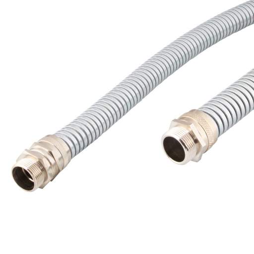 Fabricated Solutions 25mm Flexible Steel Conduit Lead with Glands (10m Length)