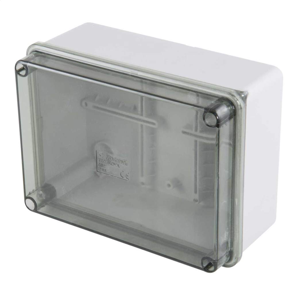 MCG 110mm x 150mm x 70mm Plastic Adaptable Box Grey with Clear Lid