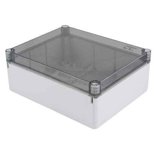 MCG 190mm x 238mm x 90mm Plastic Adaptable Box Grey with Clear Lid IP66