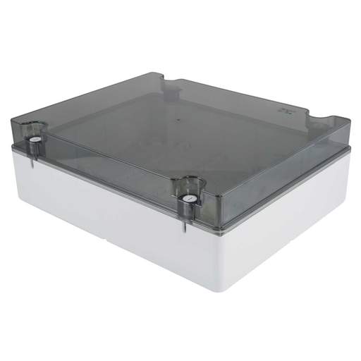 MCG 300mm x 376mm x 120mm Plastic Adaptable Box with Clear Lid Grey IP66