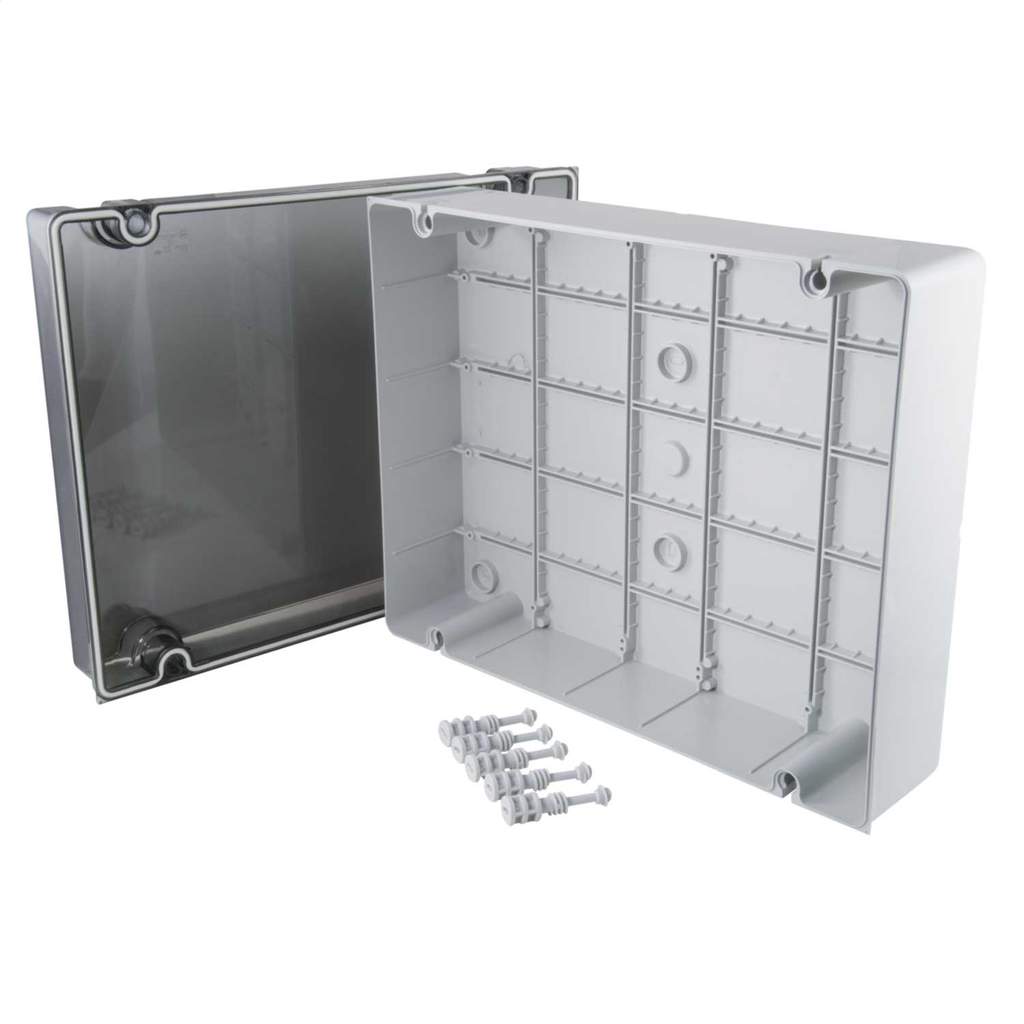 MCG 300mm x 376mm x 120mm Plastic Adaptable Box with Clear Lid