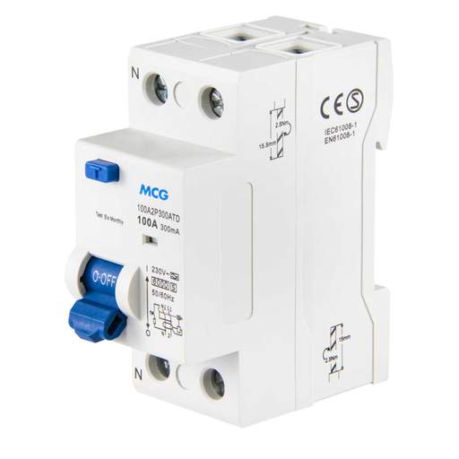 MCG 100A 2 Pole 300mA Type A Time Delay RCD (100A2P300ATD) CEF