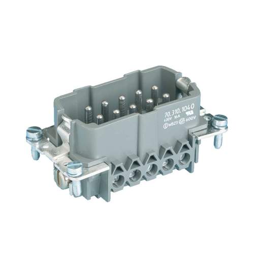 Wieland 16A 10P+E 500V Multipole Connector Male Insert