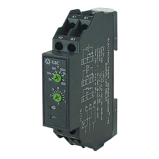 GIC 5A 24V AC/DC / 110V AC DIN Rail Mounted Signal OFF Delay Timer SPCO
