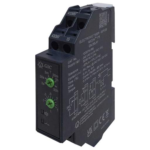 GIC 5A 24V AC/DC / 230V AC DIN Rail Mounted On Delay Timer SPCO