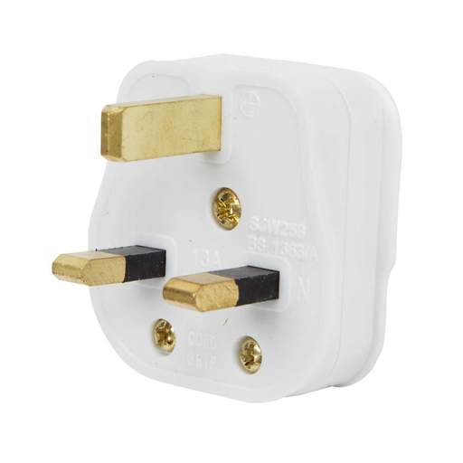 F4P 13 Amp 3 Pin Plug Top White