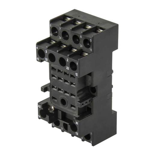 MCG 14 Pin Din Rail Mount Relay Socket for JZX18 Series