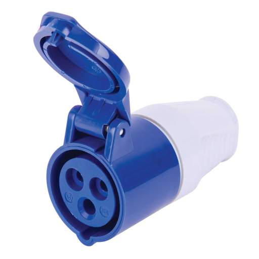 Walther 16A 2P+E 230V Coupler Inverted Cable Entry IP44
