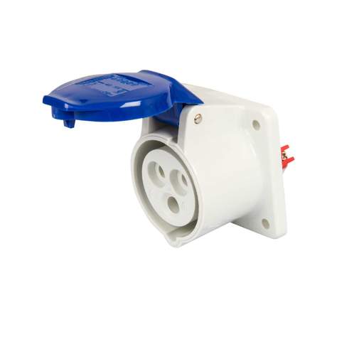 Walther 16A 2 Pin + Earth 230V Panel Mounted Socket IP44