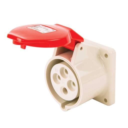 Walther 32A 3 Pin + Earth 415V Panel Mounted Socket IP44