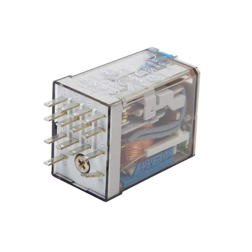 Finder 14 Pin 12V DC 7A 4 Pole Mini Plug In Relay complete with LED and Flag Indication